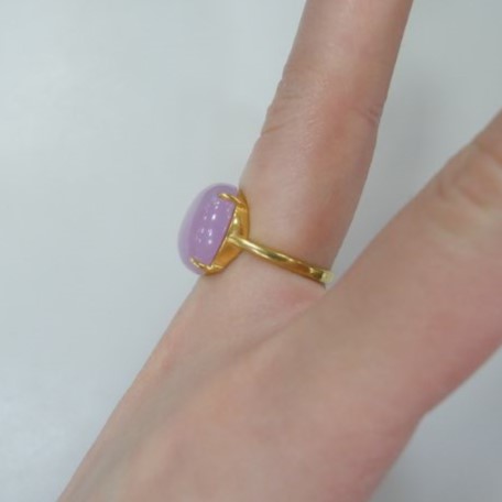 Серебряное кольцо с кунцитом